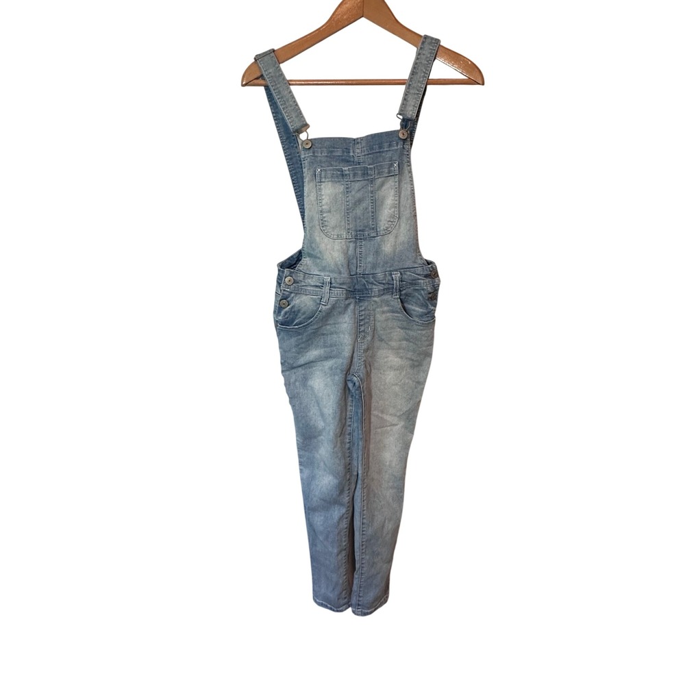 WallFlower Womens Light Wash Denim Overalls Slim Fit Stretch Size M WFN10909K